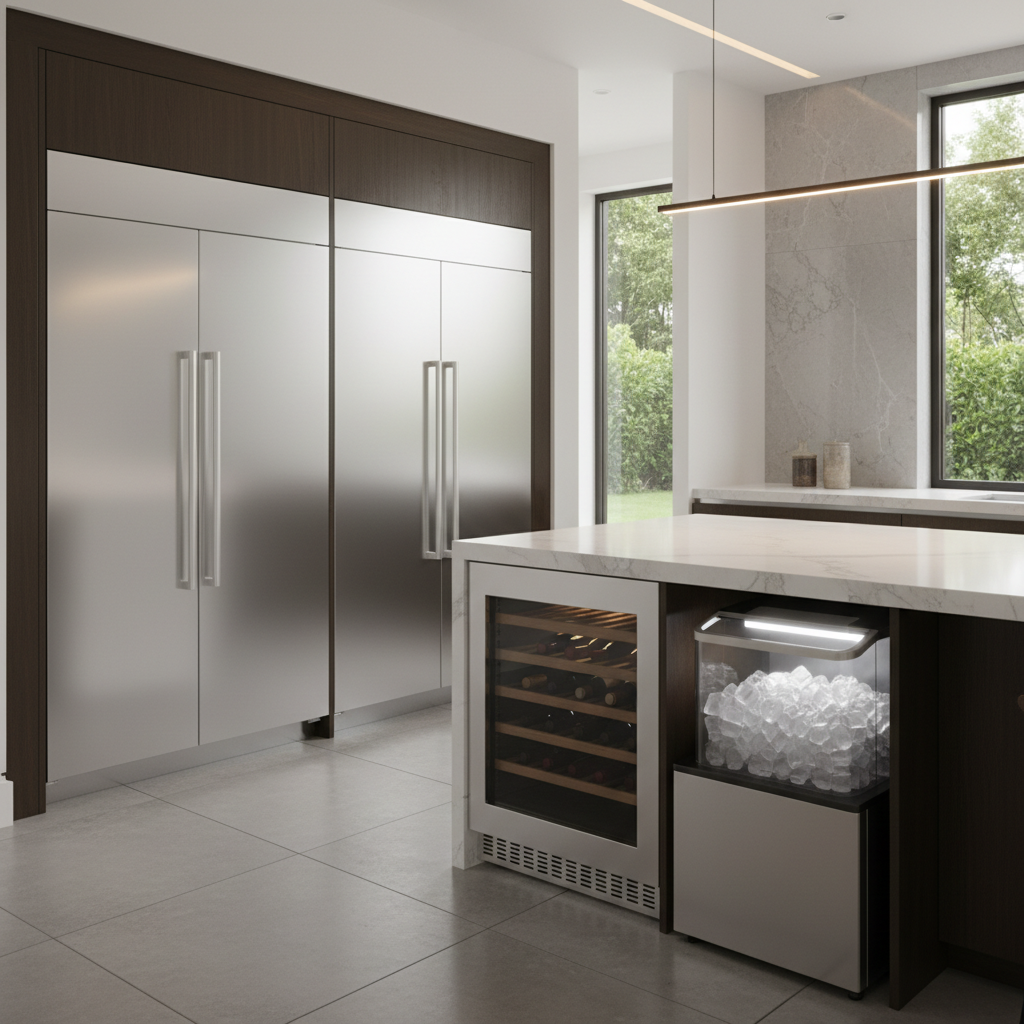 Premium household cooling appliances in a luxury home